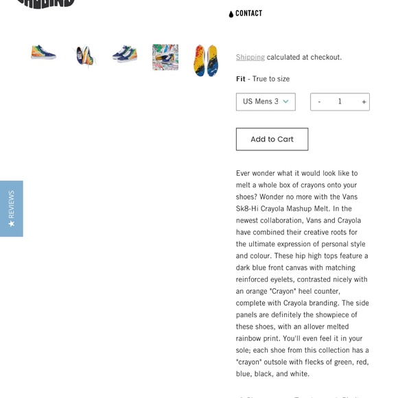 Vans Off the Wall X Crayola  SK-8 Hi Mashup Melt sz Womens 5.5 - Picture 8 of 8